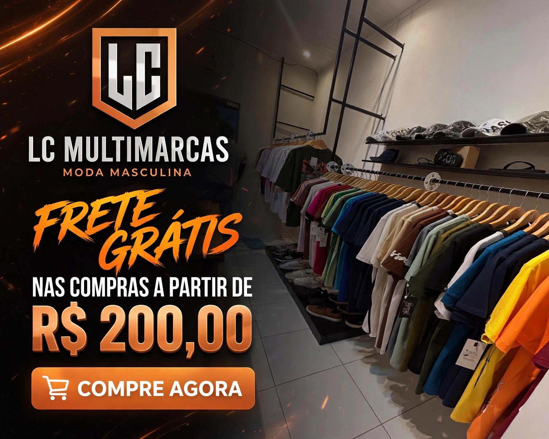 Frente Grátis nas compras a partir de $200,00 